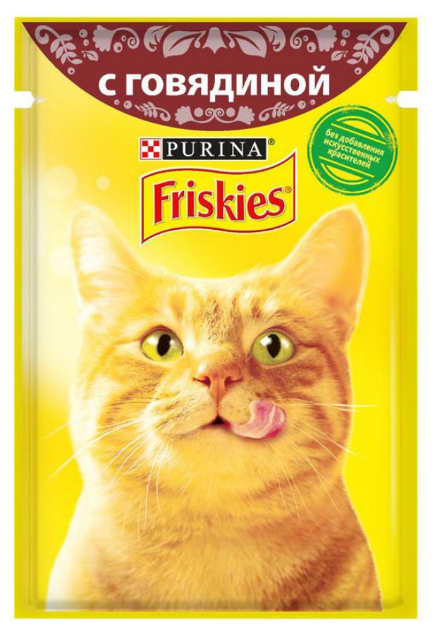 фото Корм для кошек friskies с говядиной в подливе, 85 г