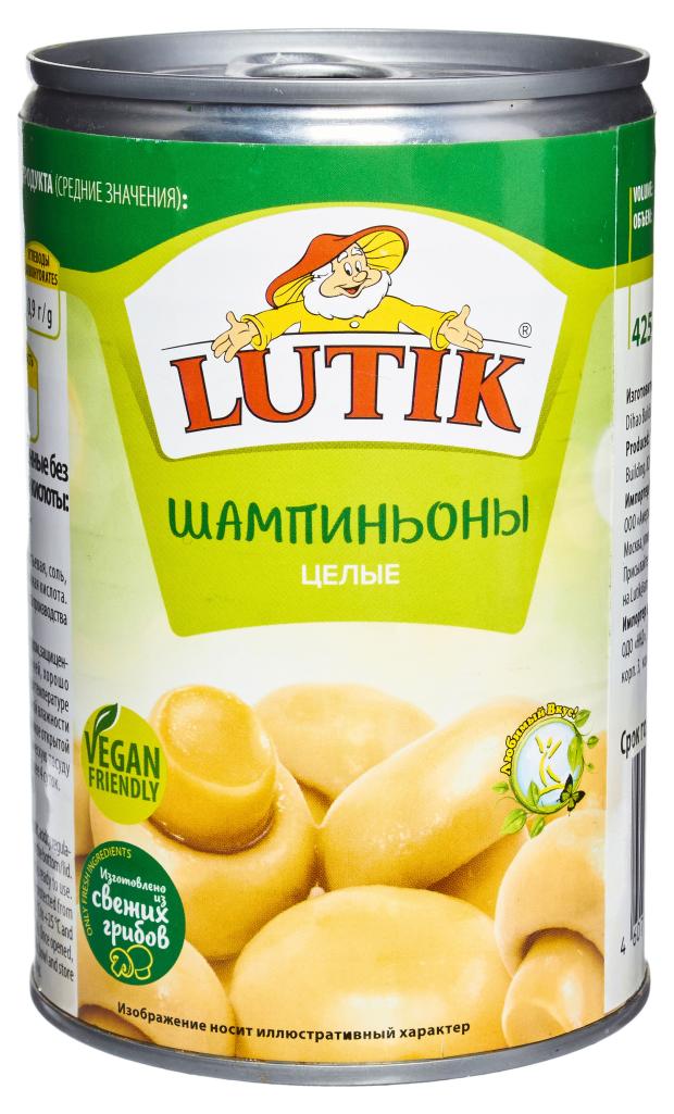 Шампиньоны LUTIK целые, 425 мл