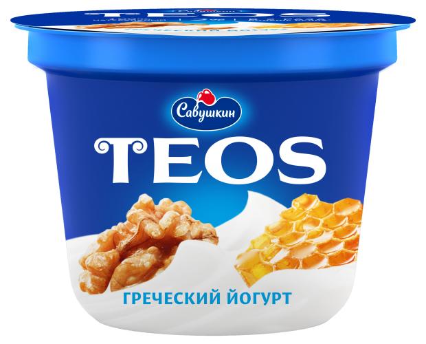 Йогурт TEOS Греческий Грецкий орех-мед 2% БЗМЖ, 250 г