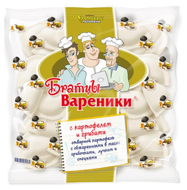 Вареники Братцы Вареники с картошкой и грибами замороженные, 350 г