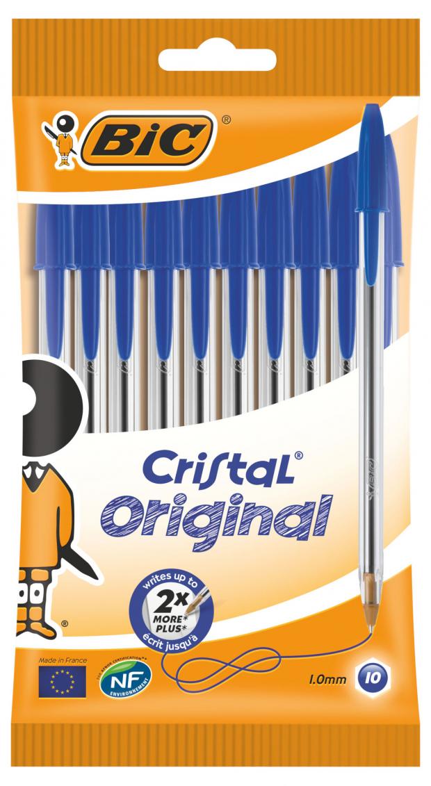 фото Ручка шариковая bic cristal original синяя, 10 шт