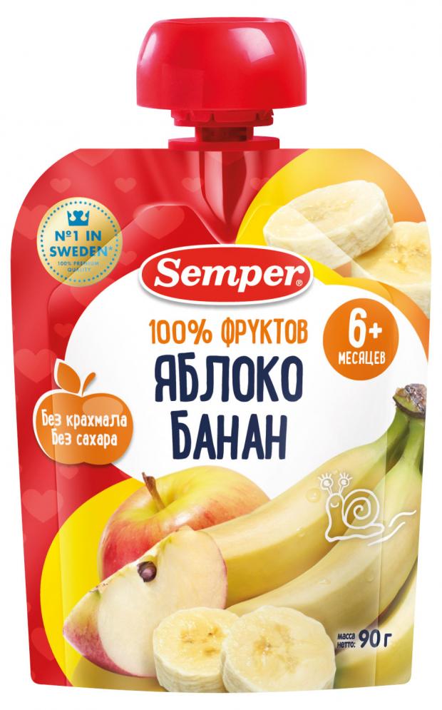 

Пюре Semper яблоко банан с 6 мес., 90 г