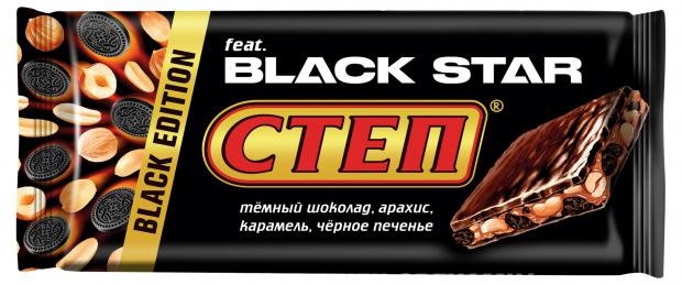 

Шоколад «СТЕП» BLACK STAR с арахисом и черным печеньем, 90 г