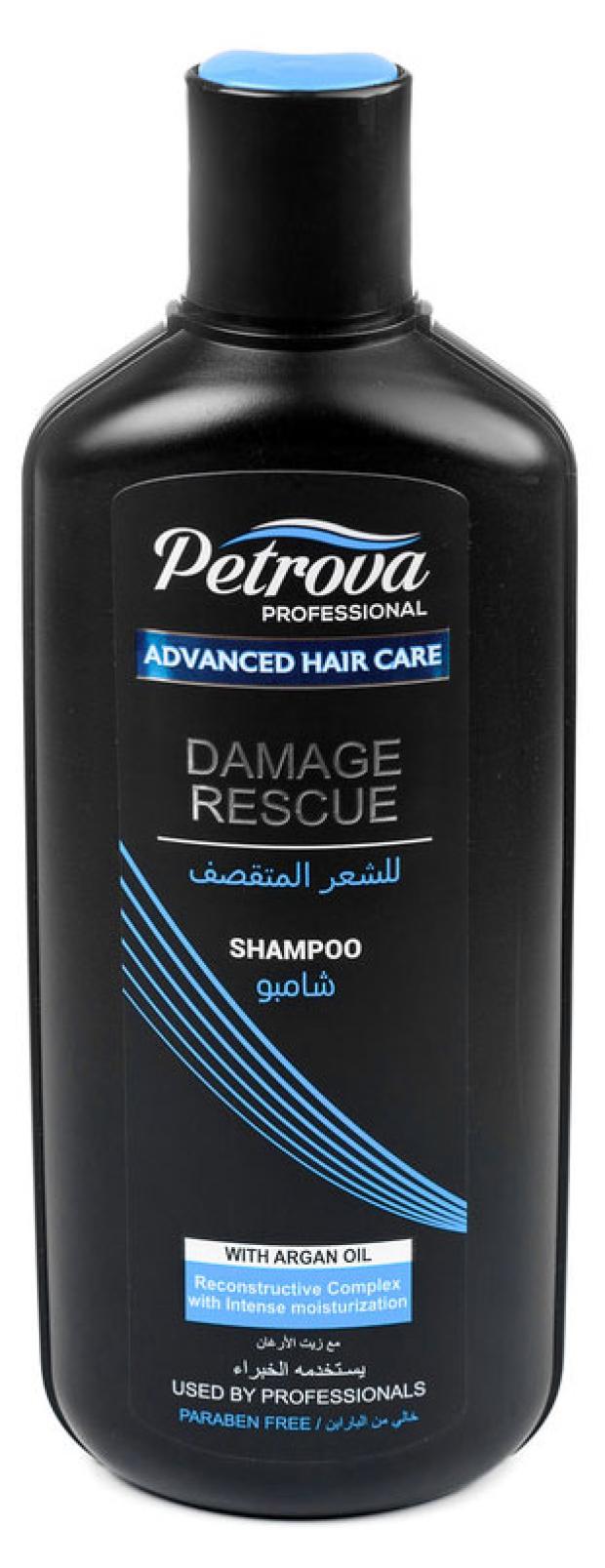 фото Шампунь для сухих волос petrova аdvanced hair care-damage rescue профессиональный уход от повреждений, 400 мл