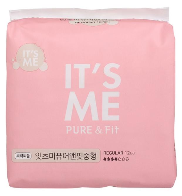 фото Прокладки гигиенические it's me pure&amp;fit из органического хлопка с крылышками 3 капели, 12 шт