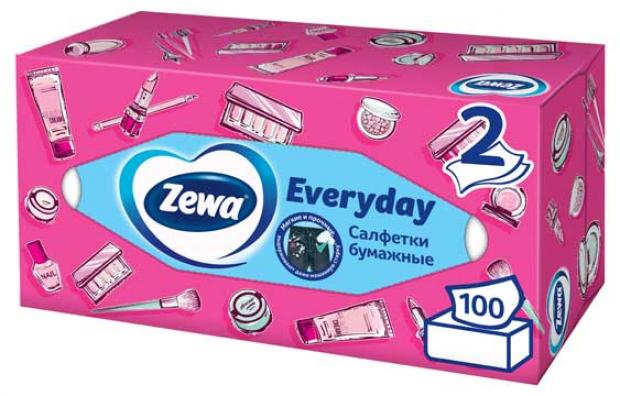 

Салфетки Бумажные Косметические Zewa Everyday, 2 слоя, 100 шт