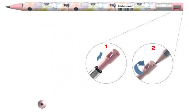 

Карандаш механический ErichKrause ColorTouch Flower Cocktail 2,0 мм с точилкой, НВ