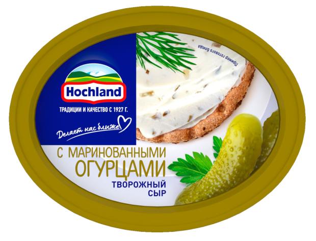 фото Сыр творожный с маринованными огурцами hochland 60% бзмж, 140 г