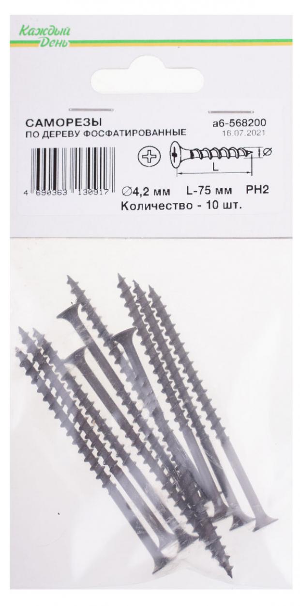 

Саморез «Каждый день» гипсокартон-дерево 4,2x75 10шт