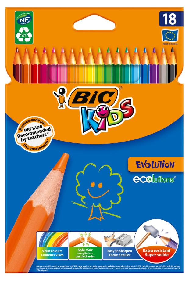 фото Цветные карандаши bic kids evolution, 18 цветов