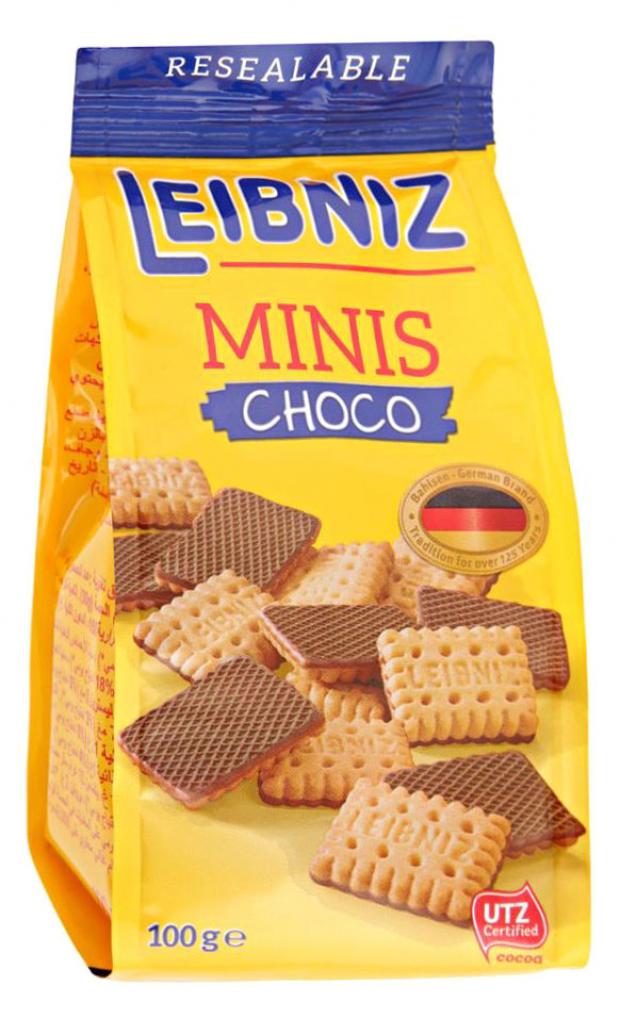 

Печенье бисквитное Leibniz Minis сливочное с шоколадом, 100 г