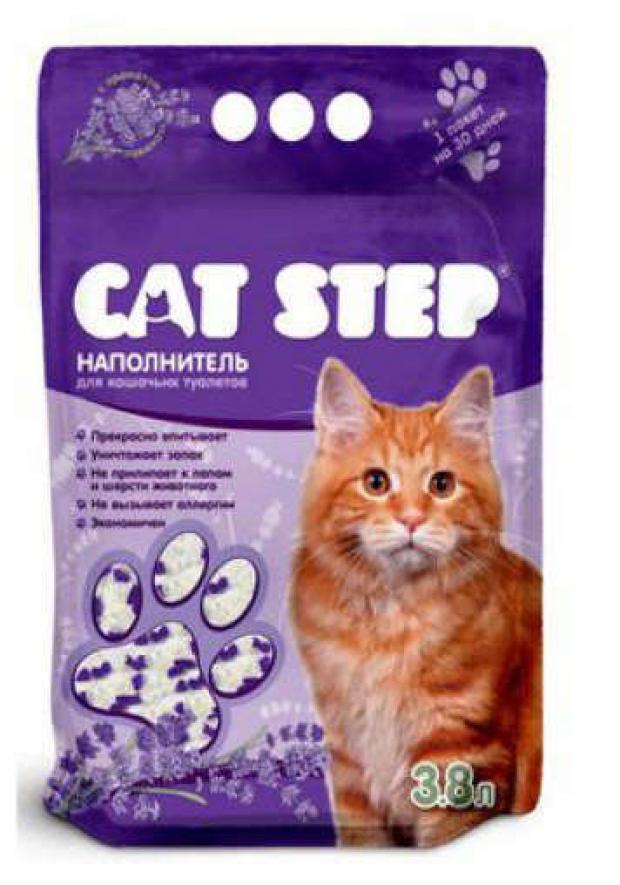 

Наполнитель для кошачьего туалета Cat Step силикагель лаванда, 3,8 л