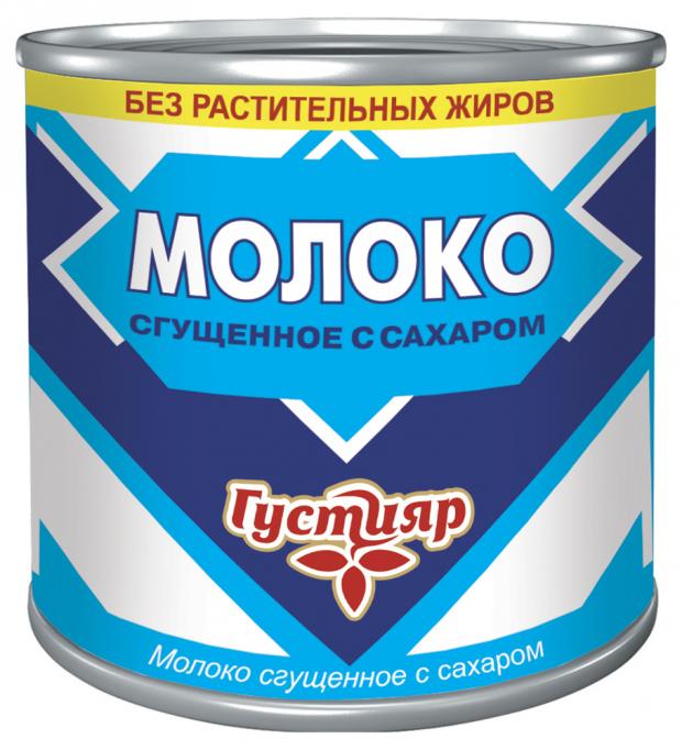 Молоко сгущенное Густияр с сахаром 0,2%, 370 г молоко сгущенное простоквашино с сахаром 8 5% 400 г