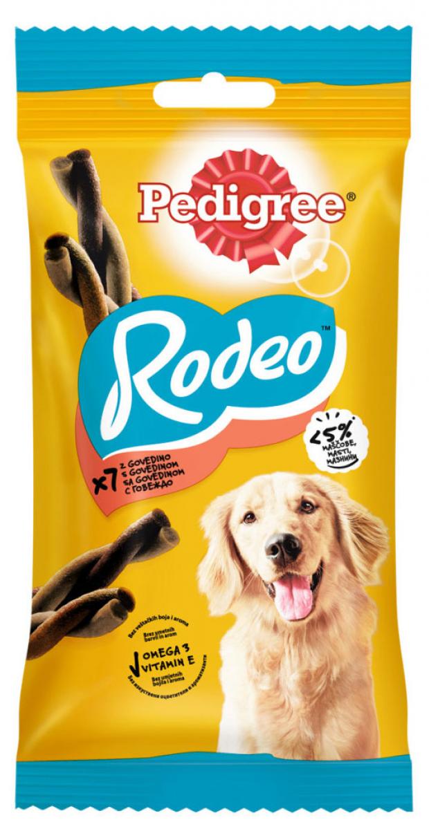 фото Лакомство для взрослых собак pedigree rodeo с говядиной, 123 г