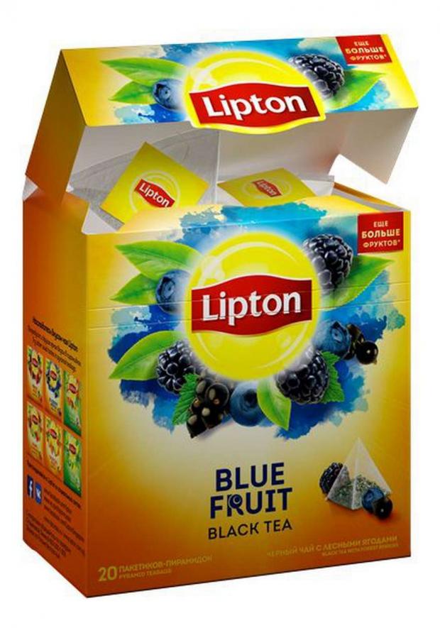 

Чай черный Lipton Blue Fruit tea с ягодами в пирамидках, 20х2.9 г