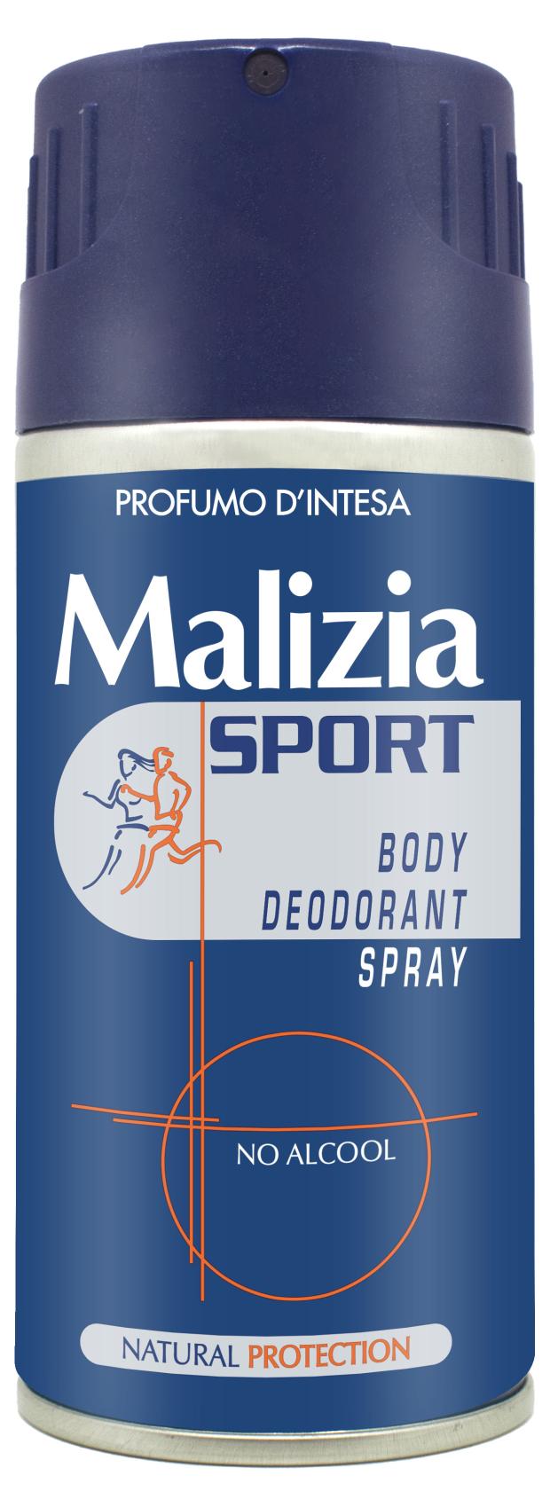 Дезодорант аэрозольной Malizia Sport no Alcohol, 150 мл дезодорант аэрозольной malizia sport energy uomo 150 мл