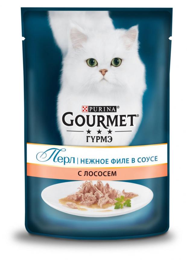 фото Корм для кошек gourmet perle нежное филе с лососем в соусе, 85 г