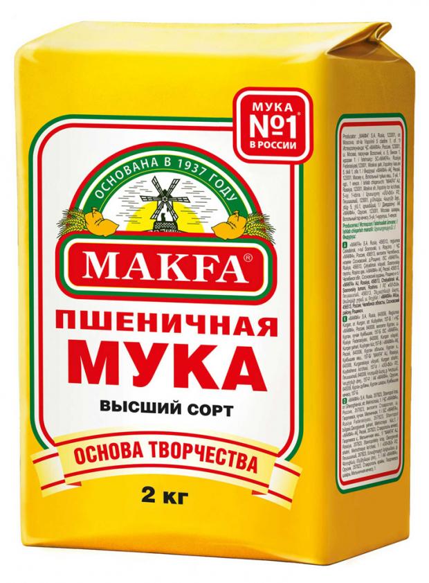 

Мука пшеничная MAKFA высший сорт, 2 кг