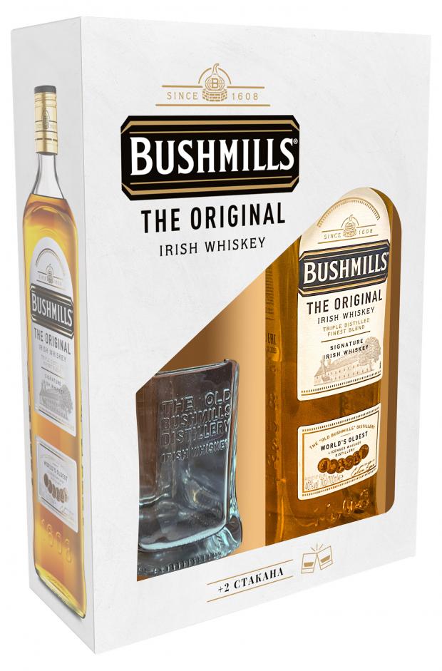 

Виски Bushmills Original купажированный Ирландия, 0,7 л + 2 стакана