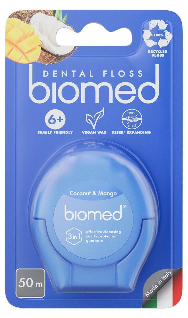 фото Зубная нить biomed кокос и манго, 50 м