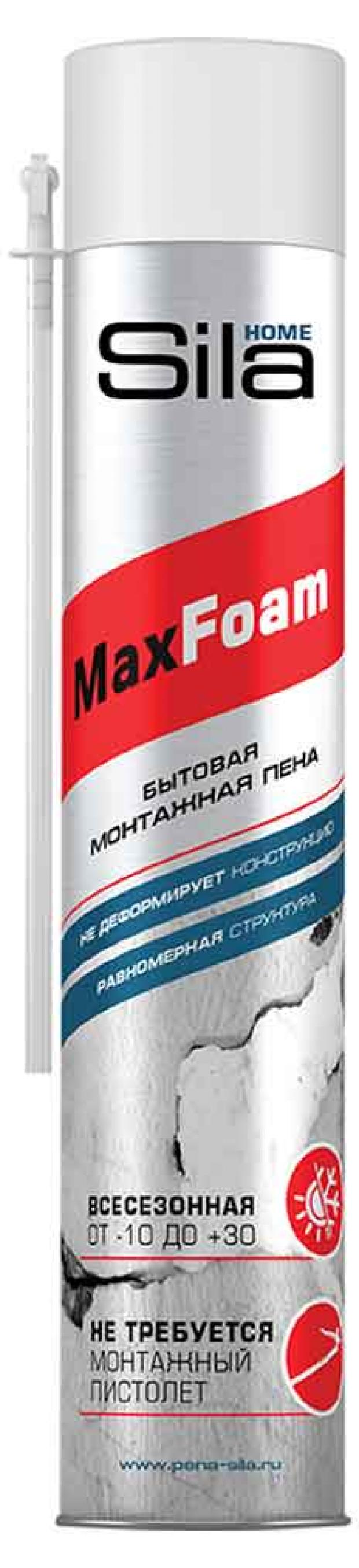 фото Монтажная пена sila home max foam всесезонная, 750 мл