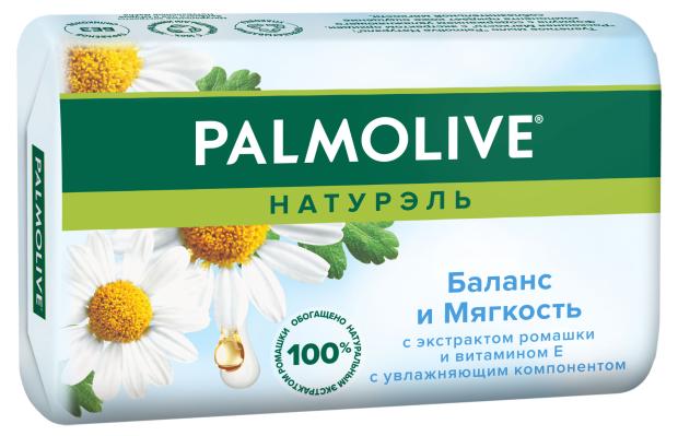 Туалетное мыло Palmolive Натурэль Баланс и Мягкость с экстрактом ромашки и витамином Е, 90 г