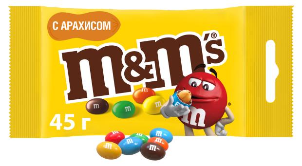 фото Драже m&amp;m's с арахисом и молочным шоколадом, 45 г m&m's