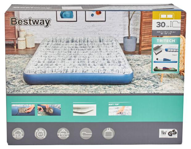 фото Матрас надувной bestway 1,5-спальный, 203х152х30 см