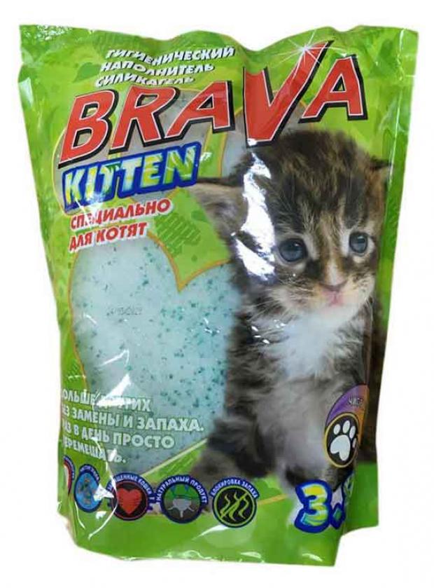 фото Наполнитель для кошачьего туалета brava kitten силикагелевый, 3,8 л