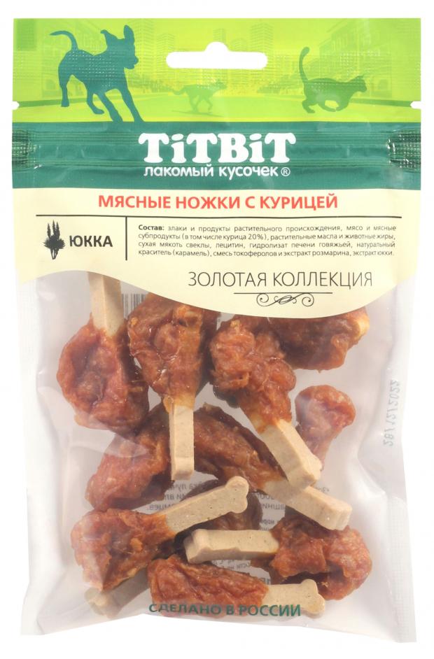 фото Лакомство для собак titbit ножки мясные с курицей золотая коллекция, 80 г