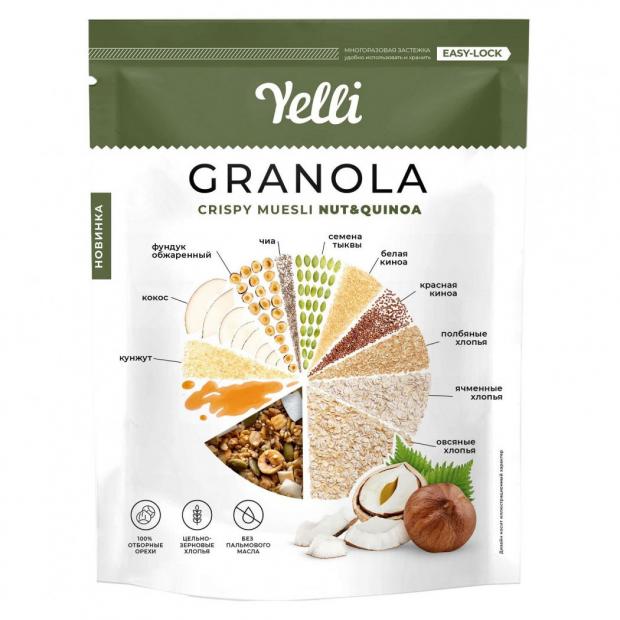 

Гранола-мюсли Yelli Crispy Muesli Nut Quinoa, 200 г