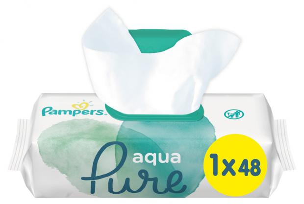 фото Влажные салфетки pampers aqua pure, 48 шт