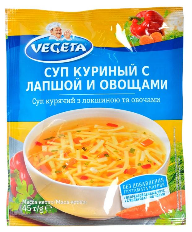 

Суп Vegeta куриный с лапшой и овощами, 45 г