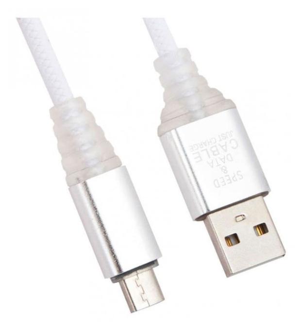 фото Usb кабель liberty project micro usb змея led tpe белый