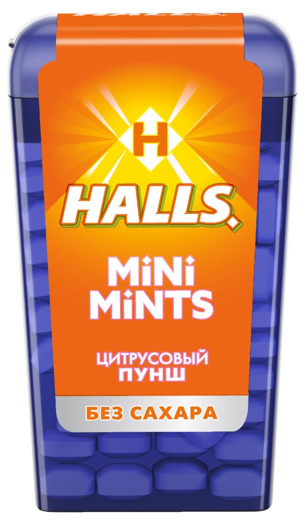 Леденцы Halls Mini Mints цитрусовый пунш без сахара, 12 г