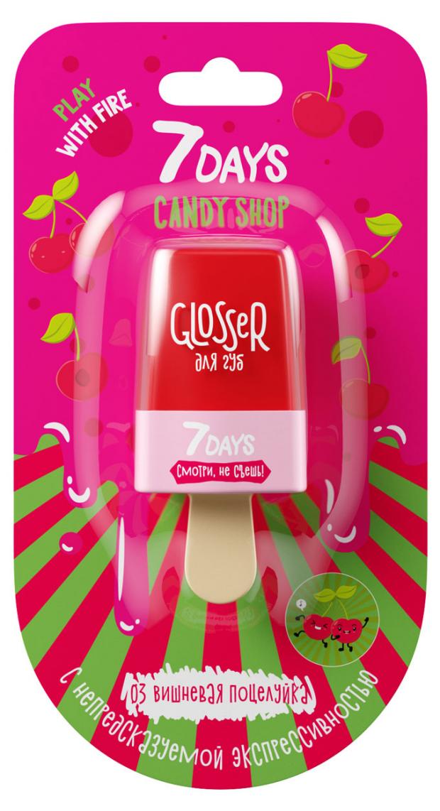 

Блеск для губ 7 Days Candy Shop Lip Glosser 03 Вишневая поцелуйка, 6 мл