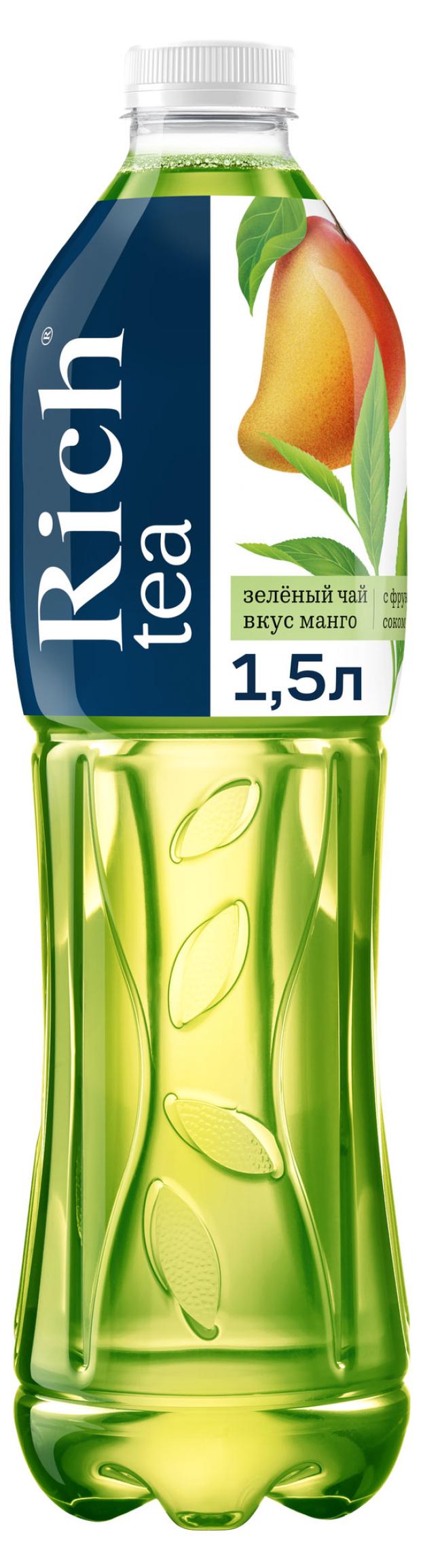 фото Чай зеленый rich tea со вкусом манго, 1,5 л