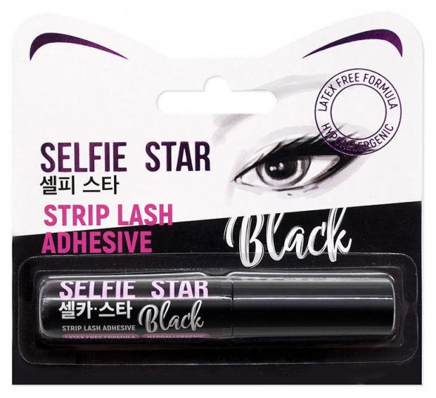 

Клей для накладных ресниц с кисточкой Selfie Star черный Strip Lash Adhesive Black, 5 г