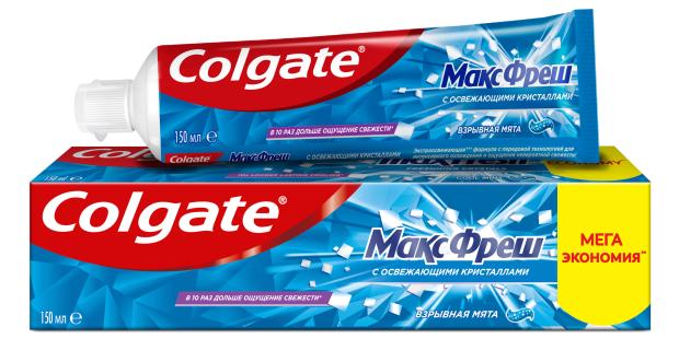 Зубная паста Colgate Макс Фреш Взрывная мята с освежающими кристаллами, 150 мл