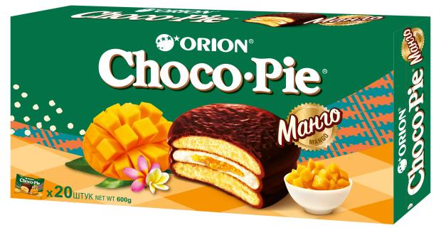 

Пирожное Orion Choco-Pie Mango бисквитное с джемом из манго, 600 г