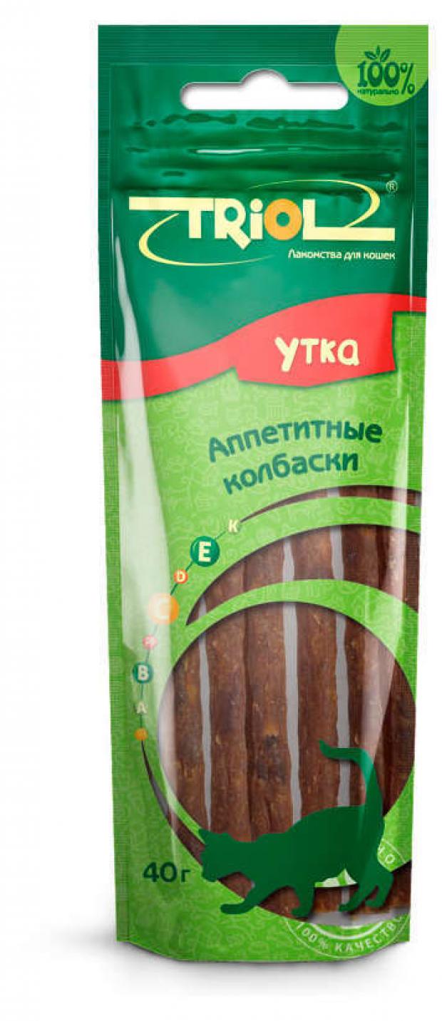 

Лакомство для кошек Triol Аппетитные колбаски из утки, 40 г