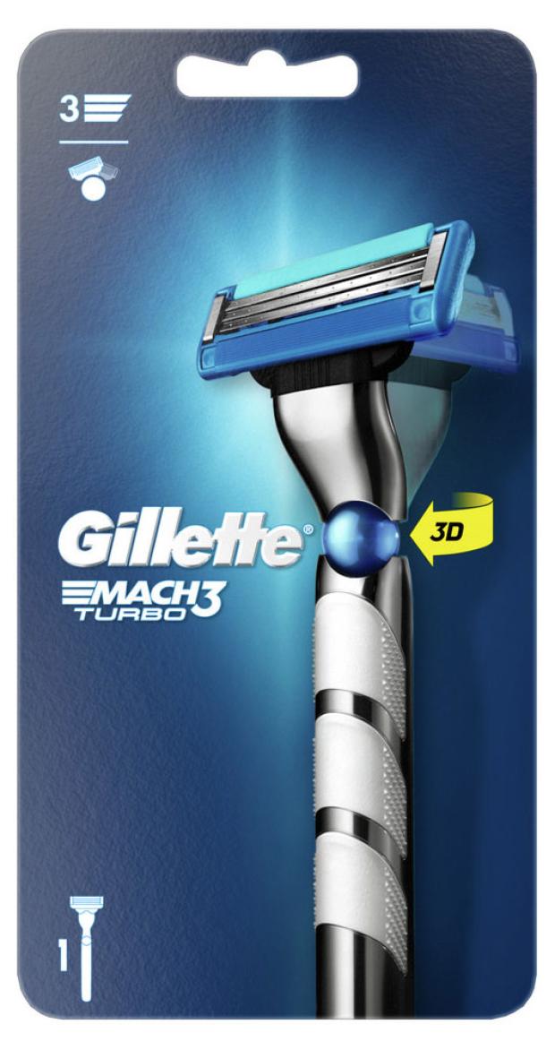 

Бритва мужская Gillette Mach3 Turbo 3D, 1 ручка и 1 сменная кассета