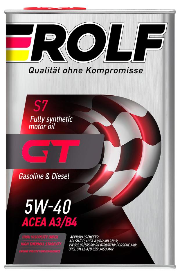 фото Масло rolf gt sae 5w40 синтетическое, 4 л