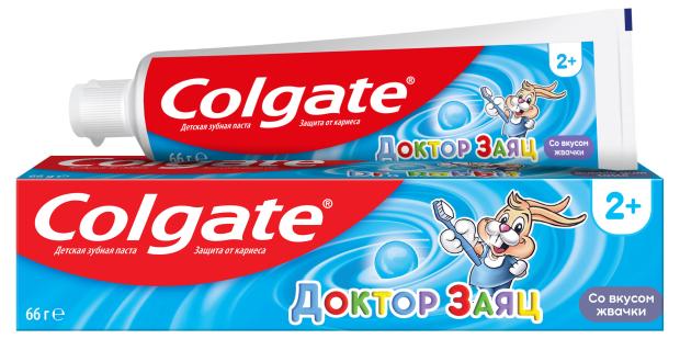 Зубная паста детская Colgate Доктор заяц Вкус жвачки защита от кариеса, с фторидом, 50 мл