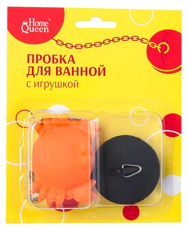 фото Пробка для сливного отверстия ванной home queen с игрушкой, 18x13x5 см