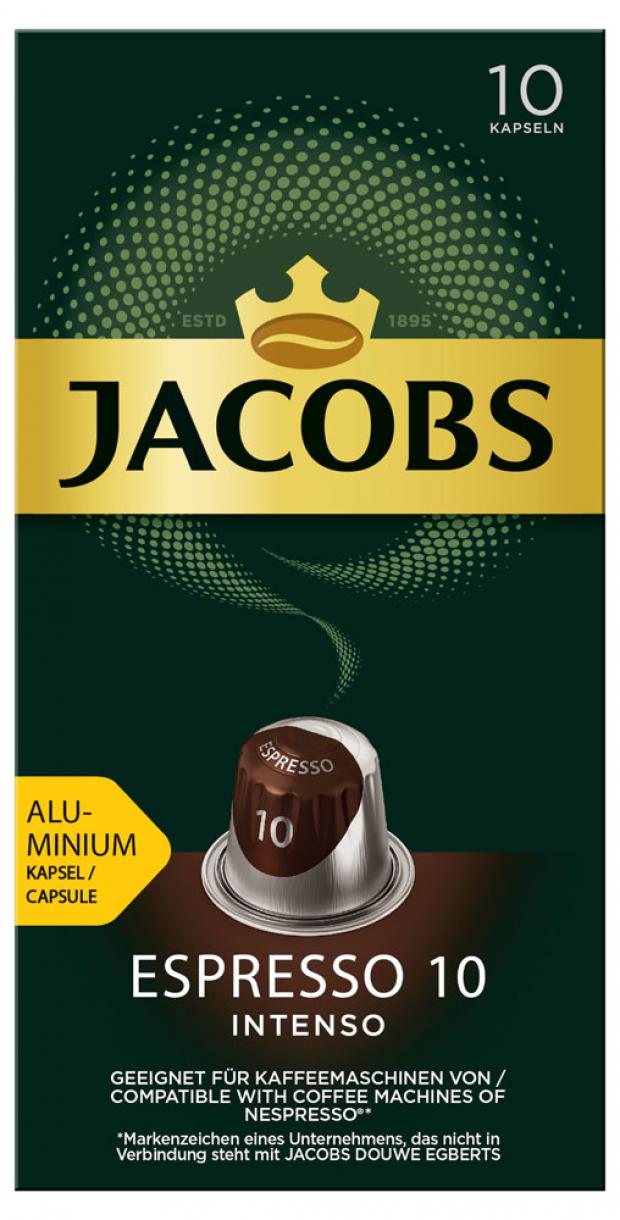 фото Кофе в капсулах jacobs espresso №10 intenso жареный молотый, 10 шт