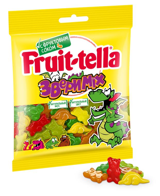 Мармелад жевательный Fruittella Звери фруктовый микс, 70 г