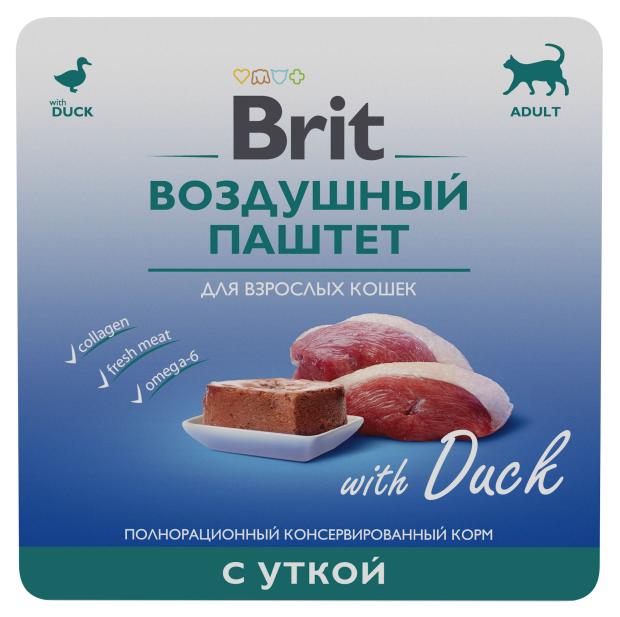 фото Паштет для взрослых кошек brit premium воздушный утка, 100 г