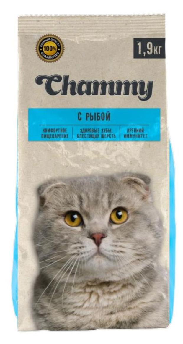 фото Сухой сухой корм для кошек chammy с рыбой, 1,9 кг