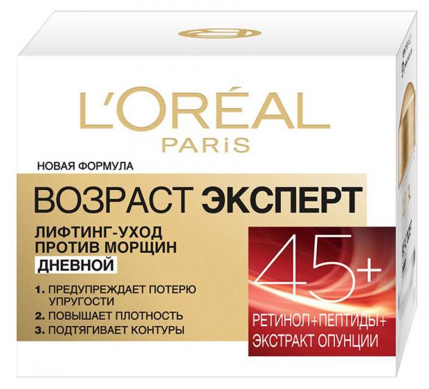 фото Крем для лица дневной l'oreal paris возраст эксперт 45+, 50 мл